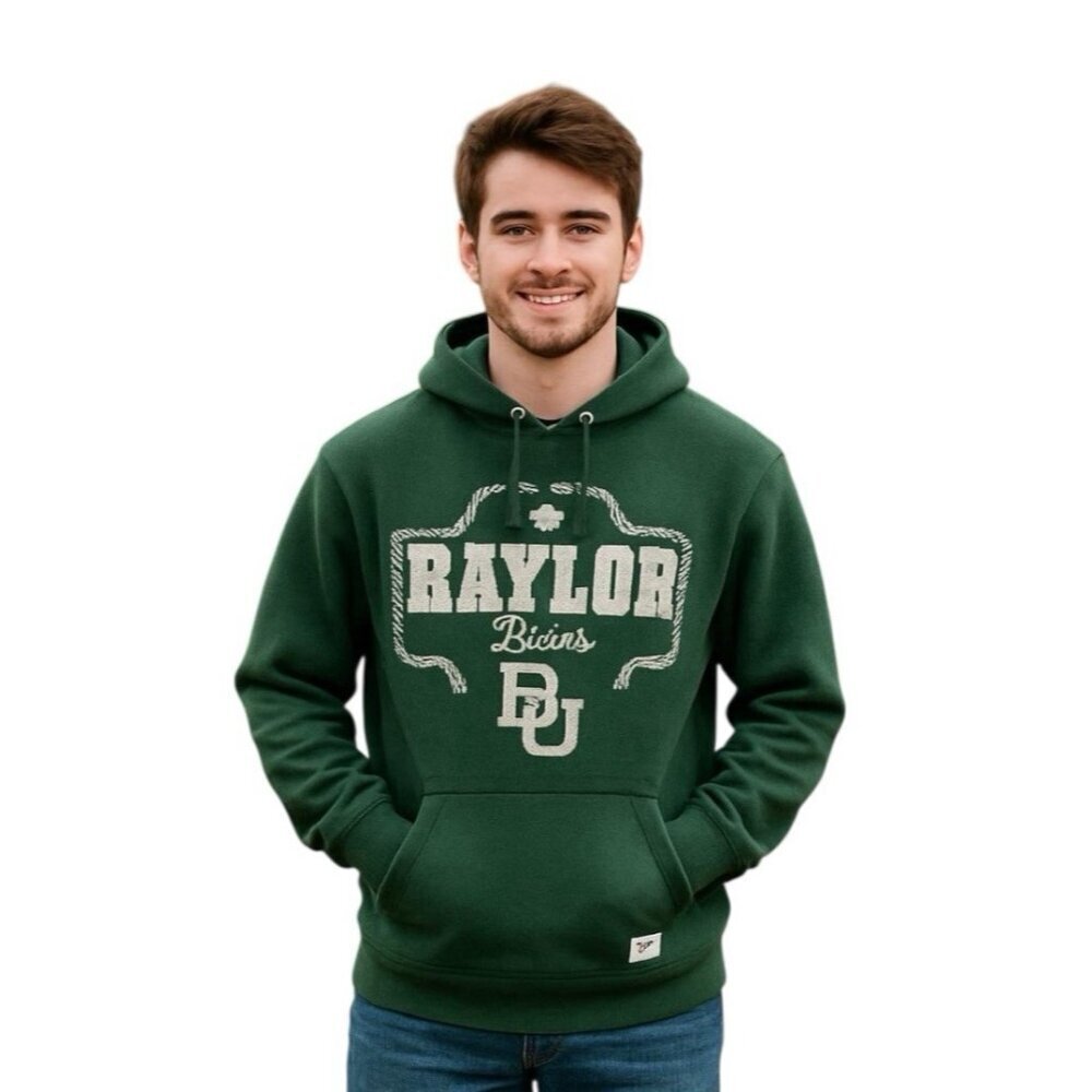 Wrangler Baylor Bears Mens Rope Hoodie Size Medium Green Grey Sweatshirt L11 38